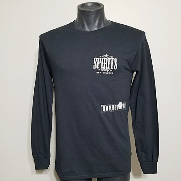 New Spirits on Bourbon New Orleans T Shirt Skull Voodoo Gildan Long Sleeve Tee S - Picture 7 of 11